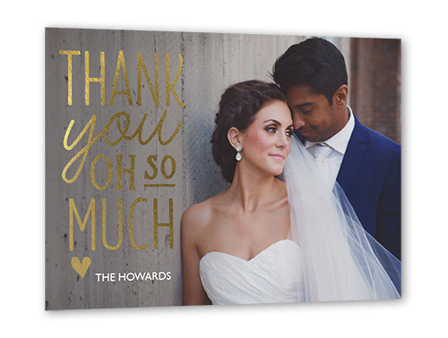 So Much Gratitude Thank You Card, Gold Foil, White, 5x7 Flat, Matte, Signature Smooth Cardstock, Square, White
