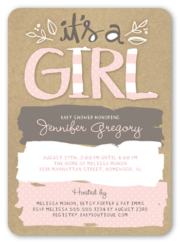 pattern shower 5x7 girl baby shower invitation  shutterfly