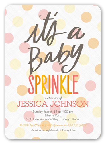 baby sprinkle girl 5x7 baby shower invitations  shutterfly