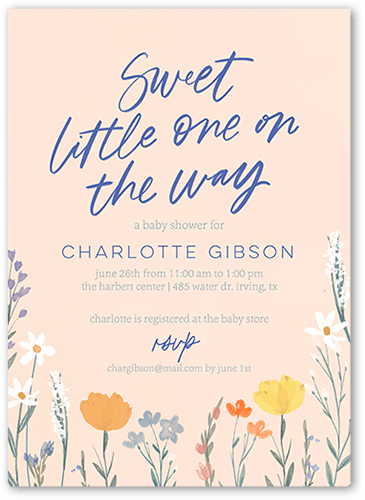 Wild Little One Baby Shower Invitation, Beige, 5x7 Flat, Standard Smooth Cardstock, Square