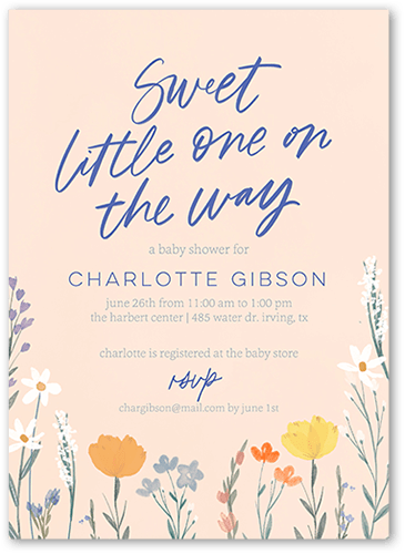 Wild Little One Baby Shower Invitation, Beige, 5x7 Flat, Pearl Shimmer Cardstock, Square