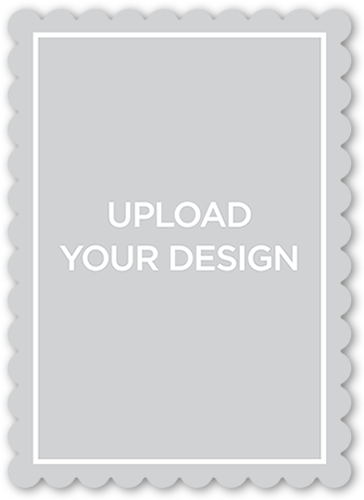 Upload Your Own Design Moving Announcement, White, White, Matte, Signature Smooth Cardstock, Scallop