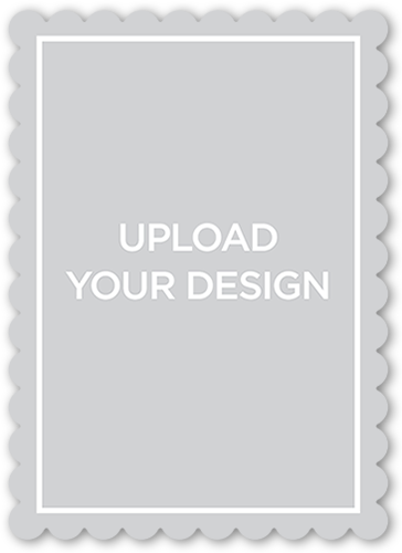 Upload Your Own Design Moving Announcement, White, Pearl Shimmer Cardstock, Scallop