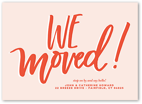 Whimsical Move Moving Announcement, Pink, 5x7 Flat, Standard Smooth Cardstock, Square, Blush