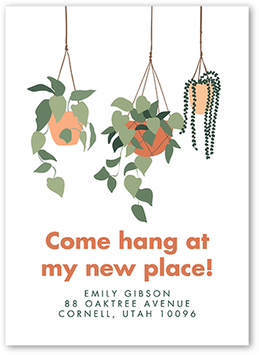 Hang Out Moving Announcement, White, 5x7 Flat, Write Your Own Greeting, Matte, Signature Smooth Cardstock, Square, White