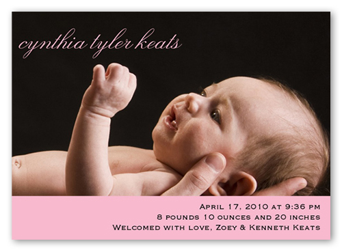Plainly Perfect Pink Birth Announcement, Pink, Matte, Signature Smooth Cardstock, Square