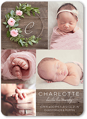 double sided birth announcements