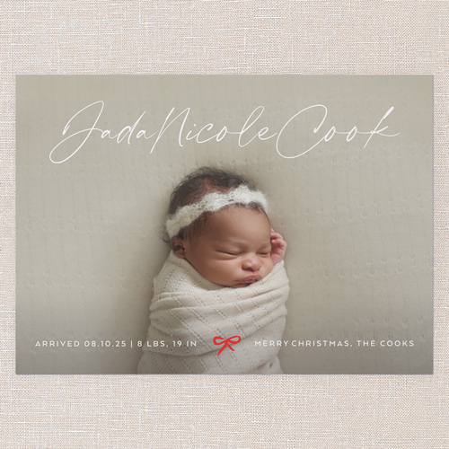 Sweet Arrival Birth Announcement, White, 5x7 Flat, Matte, Signature Smooth Cardstock, Square, White