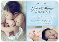 faithful flourish boy baptism invitation 5x7 flat