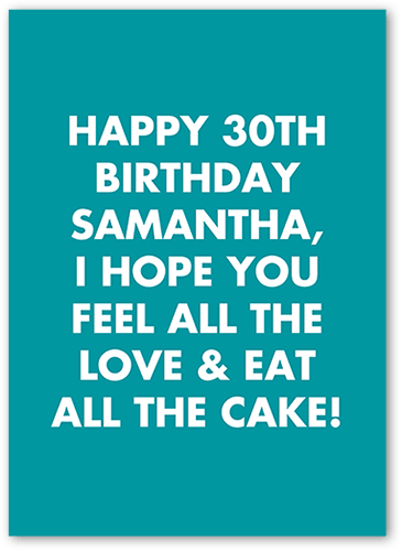 Bold Message Birthday Card, Blue, none, 5x7 Flat, Matte, Signature Smooth Cardstock, Square