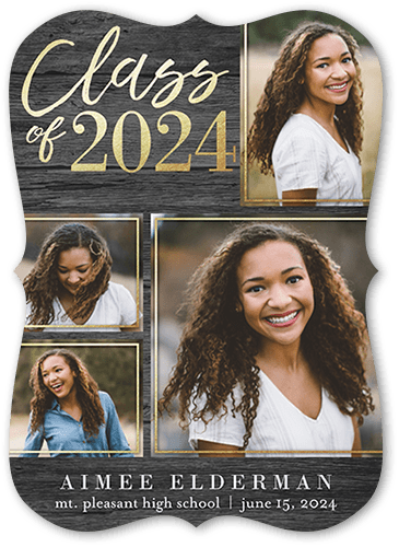Natural Grad Graduation Announcement, none, Grey, 5x7 Flat, 100% Recycled Cardstock , Bracket