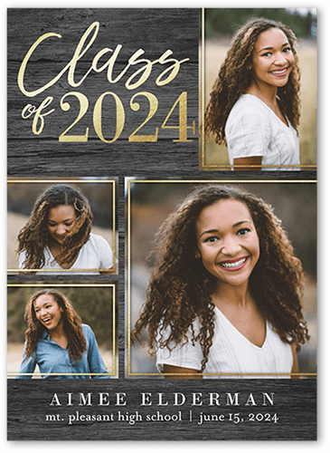 Natural Grad Graduation Announcement, none, Grey, 5x7 Flat, 100% Recycled Cardstock , Square
