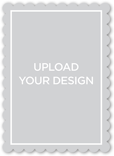 Upload Your Own Design Save The Date, White, Matte, Signature Smooth Cardstock, Scallop