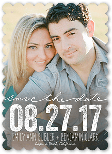Enchanting Date Save The Date, White, 5x7 Flat, Matte, Signature Smooth Cardstock, Scallop, White