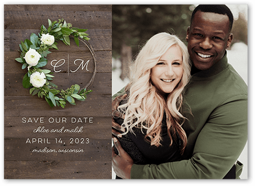 Encircled Love Save The Date, Brown, 5x7 Flat, Pearl Shimmer Cardstock, Square