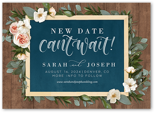 Bohemian Flowers Save The Date, Brown, 5x7 Flat, Pearl Shimmer Cardstock, Square, Chestnut