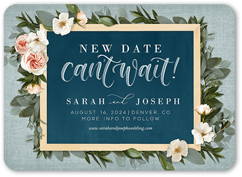 Bohemian Flowers Save The Date, Green, 5x7 Flat, 100% Recycled Cardstock , Rounded