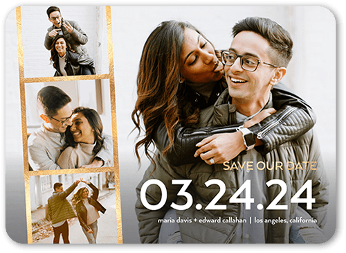 Celebrating The Memories Save The Date, White, 5x7 Flat, Matte, Signature Smooth Cardstock, Rounded