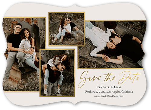 Fresh Frames Save The Date, Grey, 5x7, Matte, Signature Smooth Cardstock, Bracket