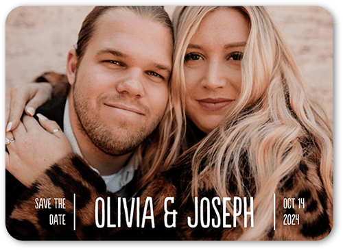 Rustic Epithet Save The Date, White, 5x7 Flat, Standard Smooth Cardstock, Rounded, White