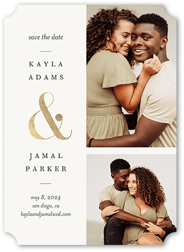 Shared Story Save The Date, Brown, 5x7 Flat, Matte, Signature Smooth Cardstock, Ticket