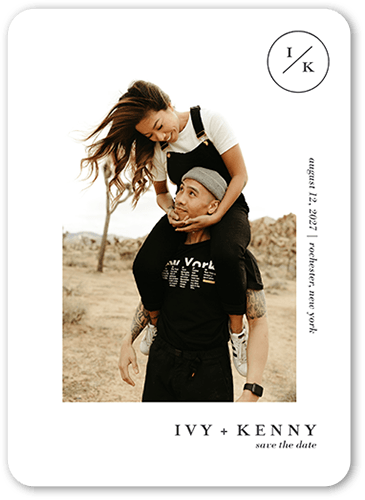 Set Date Save The Date, White, 5x7 Flat, Standard Smooth Cardstock, Rounded, White