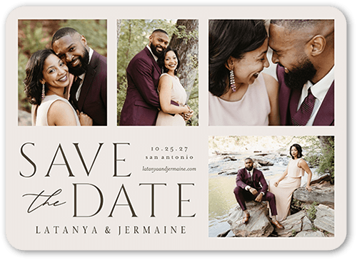 Time And Memories Save The Date, Beige, 5x7 Flat, Matte, Signature Smooth Cardstock, Rounded