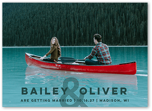 Cedar Ampersand Save The Date, Green, 5x7 Flat, 100% Recycled Cardstock , Square, Green