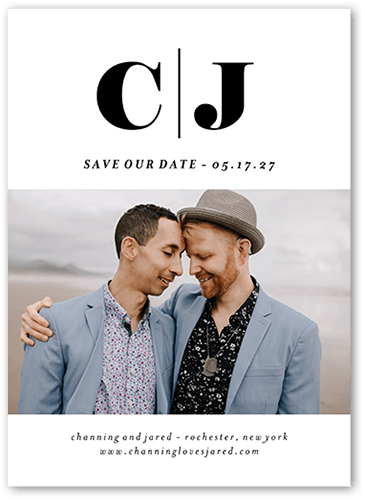 Two Together Save The Date, White, 5x7 Flat, Write Your Own, Matte, Signature Smooth Cardstock, Square, White