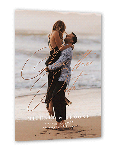 Rose Gold Foil Save The Date Cards