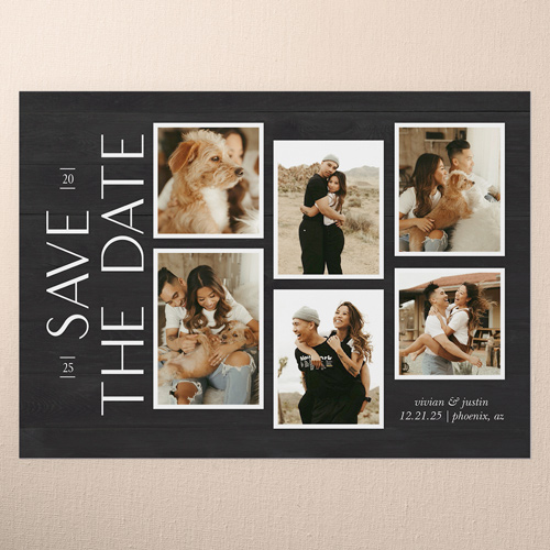 Timeless Charm Save The Date, Black, 5x7 Flat, Luxe Double-Thick Cardstock, Square, Black