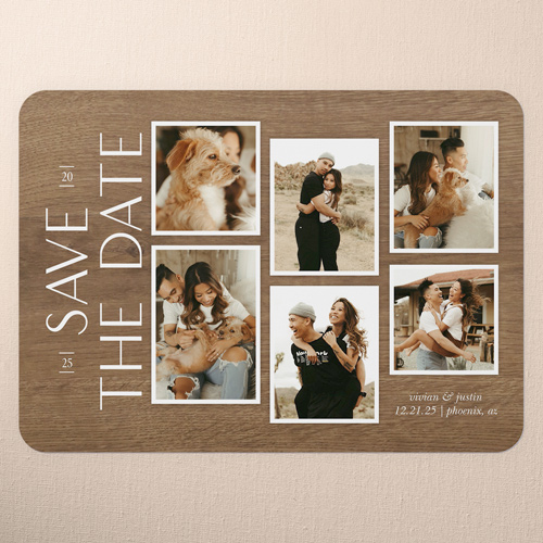 Timeless Charm Save The Date, Brown, 5x7 Flat, Matte, Signature Smooth Cardstock, Rounded, Deep Chocolate