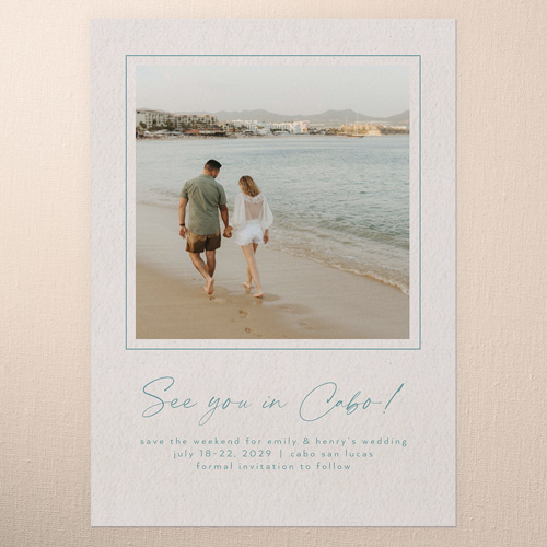 Simple Invitation Save The Date, Blue, 5x7 Flat, Matte, Signature Smooth Cardstock, Square, Atmospheric