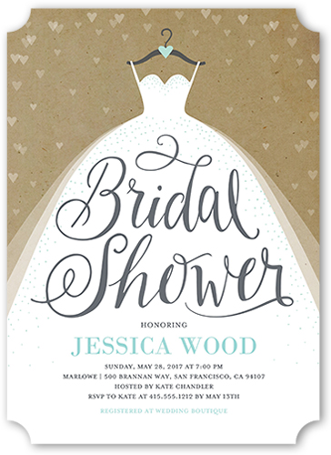 Dreamy Wedding Dress Bridal Shower Invitation, White, Matte, Signature Smooth Cardstock, Ticket