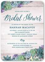 spectacular succulents bridal shower invitation 5x7 flat