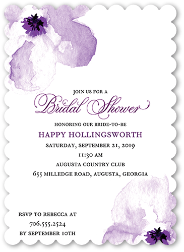 Purple Floral Invitations