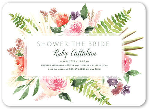 Cute White Bridal Shower Invitation