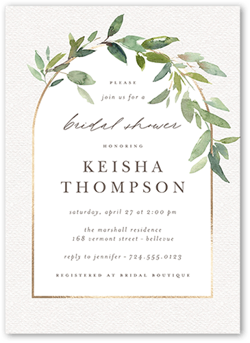 Beige Bridal Shower Invitation