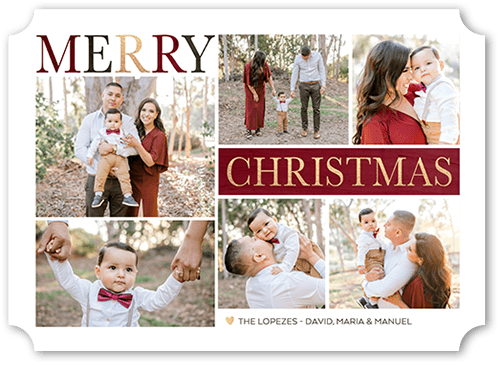 Elegant Gallery Holiday Card, Red, 5x7 Flat, Christmas, Matte, Signature Smooth Cardstock, Ticket