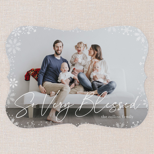 Gently Frosted Frame Holiday Card, White, 5x7 Flat, Religious, Matte, Signature Smooth Cardstock, Bracket