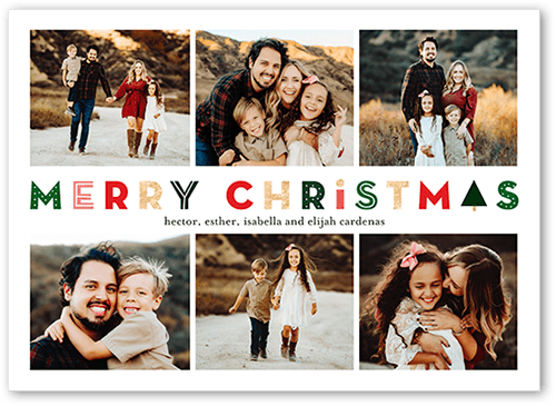 Decorative Display Holiday Card, White, 5x7 Flat, Christmas, Luxe Double-Thick Cardstock, Square