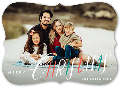 Candycane Cadence Holiday Card, White, 5x7, Christmas, Matte, Signature Smooth Cardstock, Bracket
