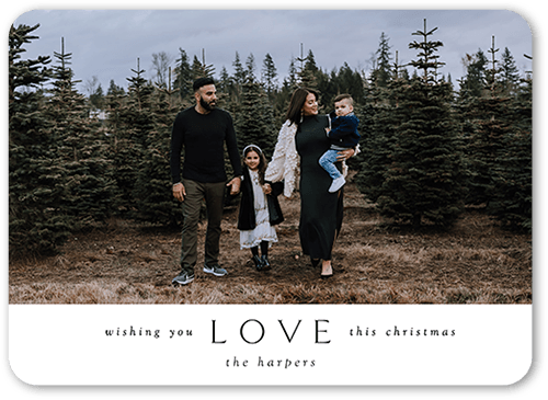Affectionate Message Holiday Card, White, none, 5x7 Flat, Christmas, Matte, Signature Smooth Cardstock, Rounded