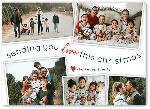 Bending with Love Holiday Card, White, 5x7, Christmas, Luxe Double-Thick Cardstock, Square
