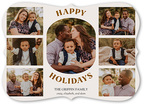 Picture Perfect Season Holiday Card, Beige, 5x7 Flat, Holiday, Pearl Shimmer Cardstock, Bracket, White