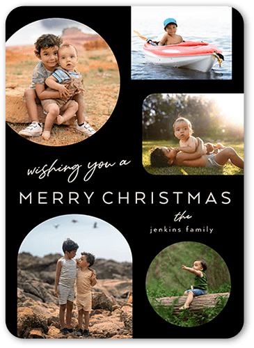 Unique Frames Holiday Card, Rounded Corners