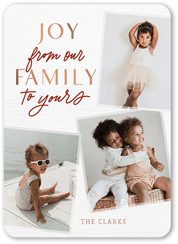 Merry Family Holiday Card, White, 5x7 Flat, Holiday, 100% Recycled Cardstock ?, Rounded