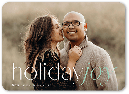 Simple Tilt Holiday Card, White, 5x7 Flat, Holiday, Matte, Signature Smooth Cardstock, Rounded