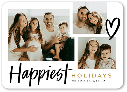 Simple Handwritten Love Holiday Card, White, 5x7 Flat, Holiday, 100% Recycled Cardstock , Rounded
