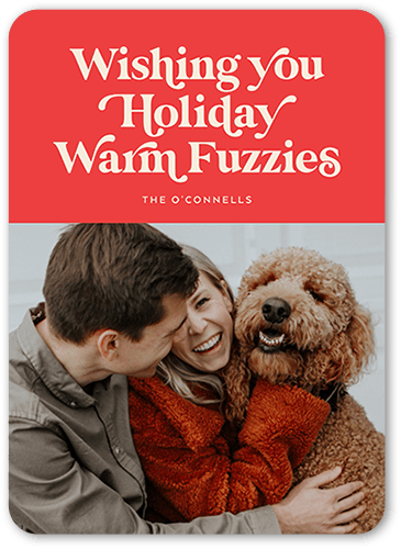 Classic Dog Holiday Card, Red, 5x7 Flat, Holiday, Matte, Signature Smooth Cardstock, Rounded